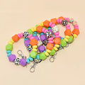 Customized Colorful Hexagonal Silicone Bead Wristlet Keychain Beautiful Bracelet for Mom Girlfriend Gift