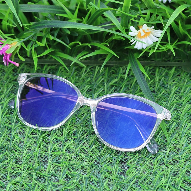 New Color Change Eyewear Gaming Anti Radiation Blocking Eyeglasses Transparent Photochromic Blue Light Filter Cat Eye Glasses