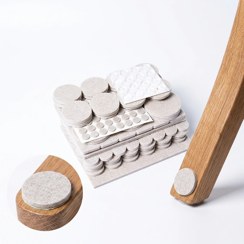 Scotch Felt Pads Beige Felt Furniture Pads for Protecting Hardwood Floors Round Assorted Sizes Value Pack Self-Stick Design
