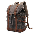 2024 Custom Vintage Camping Outdoor Travel Hiking Laptop Waterproof Casual Sports Waxed Canvas Rucksack Backpack Bag for Men