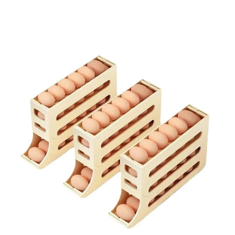 Automatic Egg Roller Kitchen Countertop Anti Drop Egg Storage Box Slide Type Egg Box Refrigerator Side Door