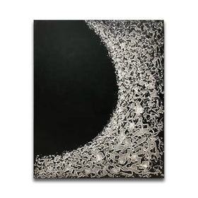Black&White Modern Hotel Wall Decor Custom-made Abstract Hand Printed Thick Texture Acrylic Paintings