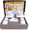Wholesale European White Porcelain 12-Piece Eco-Friendly Tea & Coffee Cup and Saucer Set with Color Box for Giveaways