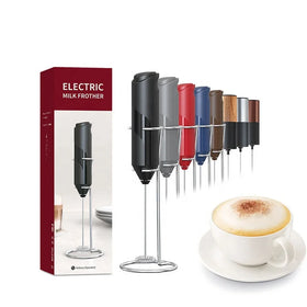 2023 Original Homeuse Kitchen Bros Handheld Electric Milk Frother Pitcher Plastic with Stand Holder Stocked Feature
