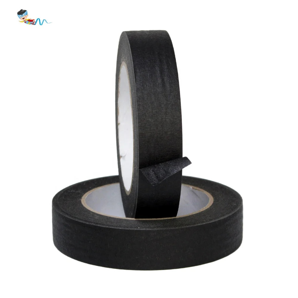 2- Black Color Recyclable Spray Paint Masking Craft Packing Idea DIY Decoration Crepe Paper Self Adhesive Tape