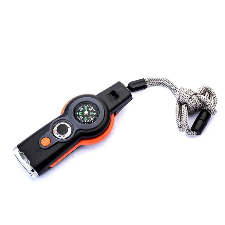 Outdoor Multi-function Survival Emergency Compass Waterproof Magnifying Glass Whistle