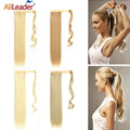 AliLeader 22'' Synthetic Heat Resistant Fiber Straight Wrap Clip Hair Pieces Body Wave Style Ponytail Extension Hairpiece