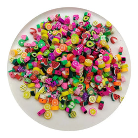 1000Pcs/Lot Assorted Style Fruits Polymer Clay Spacer Beads Mixed Fruit Charms for DIY Necklace Earrings Jewelry Crafts Making