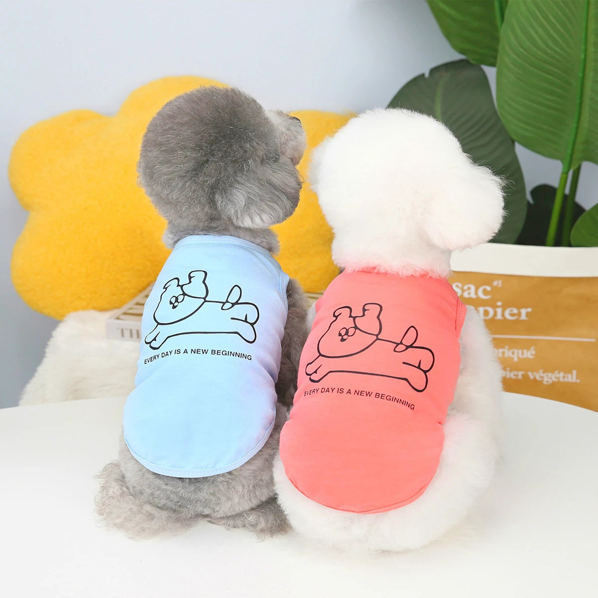 Wholesale Pet Summer Clothing: Pet Vest for Small Dogs - Teddy Bear Apparel with New 'Happy Dog' Design