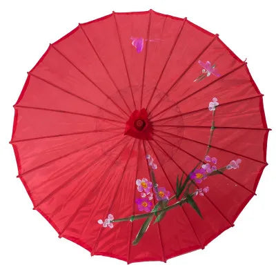 Wholesale Handmade Silk Wedding Party Decoration Nylon Parasols Paper Umbrella with Wooden Handle Garden Store Perfect Sunshade