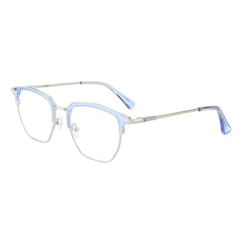 2024 Hot Sale Transparent Multicolor Optional Irregular Polygon Low Layer Paint Acetate Metal Combined Glasses Frame