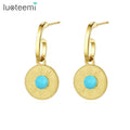 SP-LAM Huggie Hoop Gold Plated Woman Girl Elegant Earing Luxury Long Vintage Stainless Steel Earring