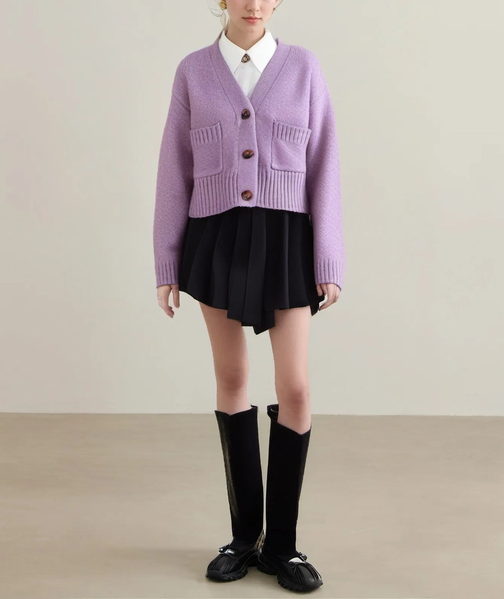 Sell Cheap Wholesale Ladies' Casual V-Neck Cardigan Button Decoration Coats Loose Pullover Sweater