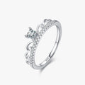 Ailmay Genuine 925 Sterling Silver Fashion Sparkling Zirconia Crown Finger Ring for Women Wedding Engagement Fine Jewelry Gift