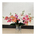 3DEVA Small 4-head Butterfly Orchid Decoration Mariage Artificial Flowers Decorative