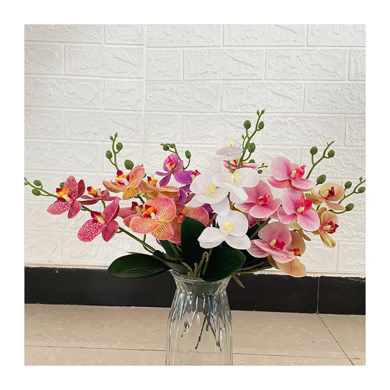 3DEVA Small 4-head Butterfly Orchid Decoration Mariage Artificial Flowers Decorative