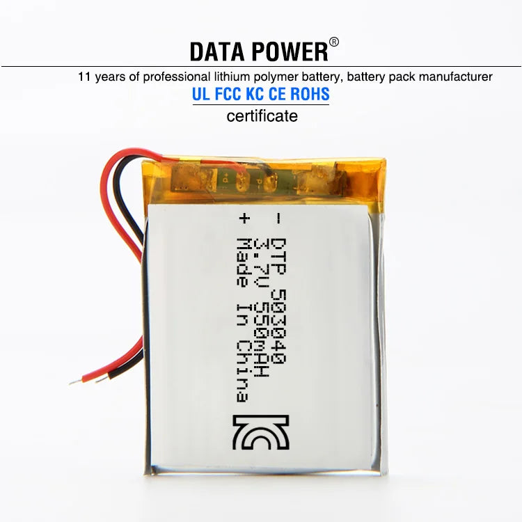 Custom Lipo Battery 053040 503040 Lithium Ion Battery 3.7V 600mAh Li-polymer Batteries for Smart Watches