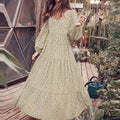 New Oem Islamic Clothing Factory Style Casual Women's Chiffon Pullover V-neck Large Swing Dress Wholesale Support Customization