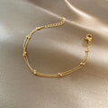 18K Gold Plated Double Layered Thin Chain  Round Beaded Chain  for Women Jewelry