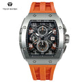 TSAR BOMBA Tonneau Seiko Movement Quartz Analog 5ATM Waterproof Chronograph Sapphire Crystal Sport Luxury Watches Men Stainless