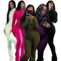 New Arrival Women Outfits Workout Fitness Jogger 2 Piece Leggings Set Yoga Jacket Flare Pant Women Tracksuit Set