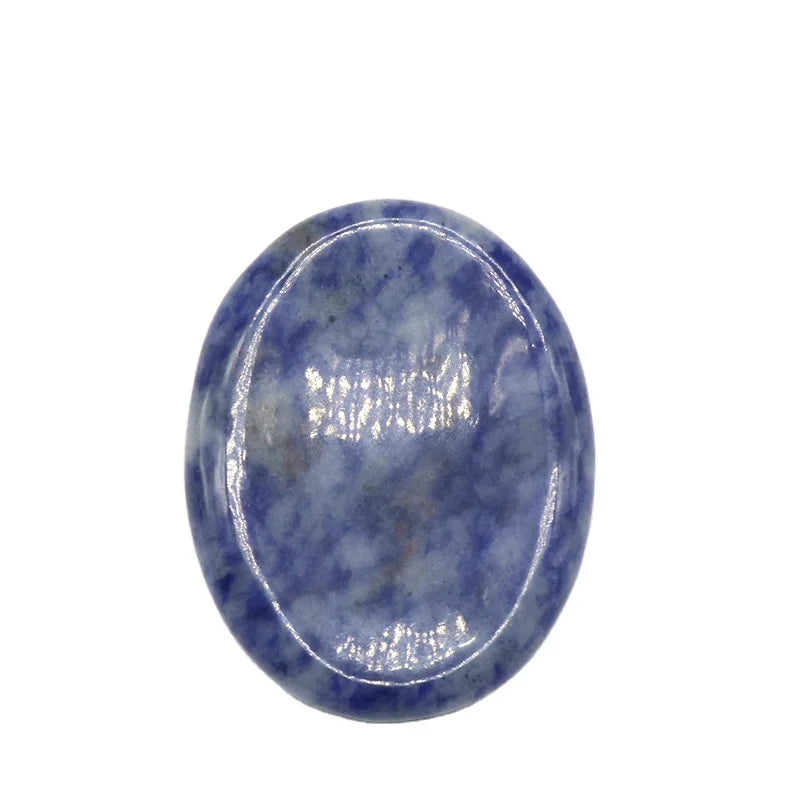 2026 Natural Gemstone 35x45mm Worry Pocket Stone Thumb Blue Spot Jasper Gemstone Crystal Massage Chakra Worry Stone