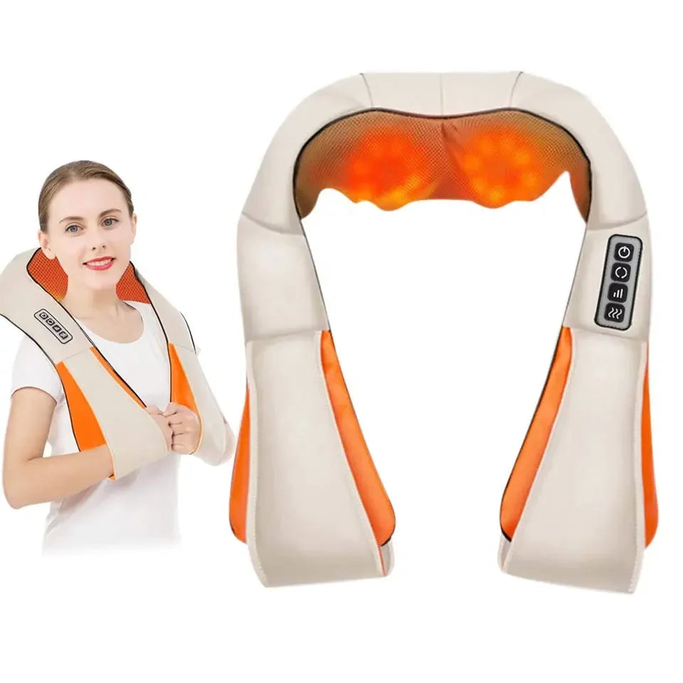 Shiatsu Neck Shoulder Massager for Back With Heat FunctionElectric Massage With 3 Speed SettingsHeat Deep Kneading