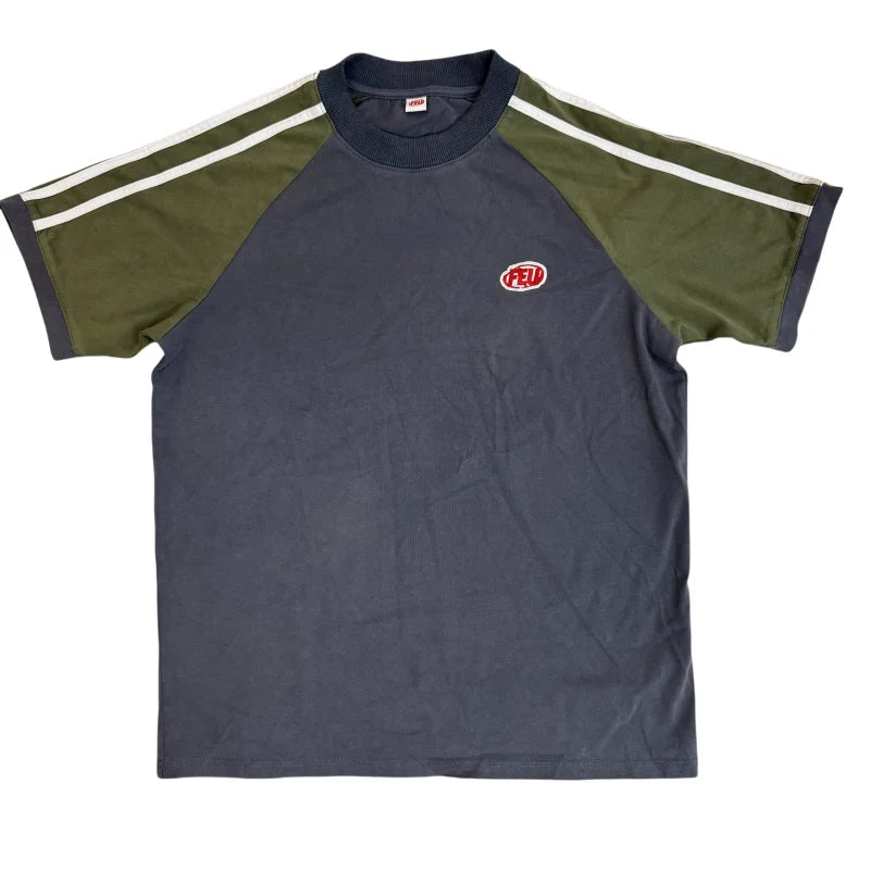 T Shirt Manufacturer Custom Heavyweight T Shirt Men 100% Cotton Striped Tape Oversized Vintage Acid Wash T-Shirt