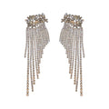 2025 Crystal sterling dangle rhinestone fringe earrings moissanite diamond earrings