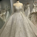 Luxury Ball Gown Wedding Dresses Long Sleeves Sequins Appliques Lace Beaded Ruffles Bridal Gowns Tailored Lsmnm002