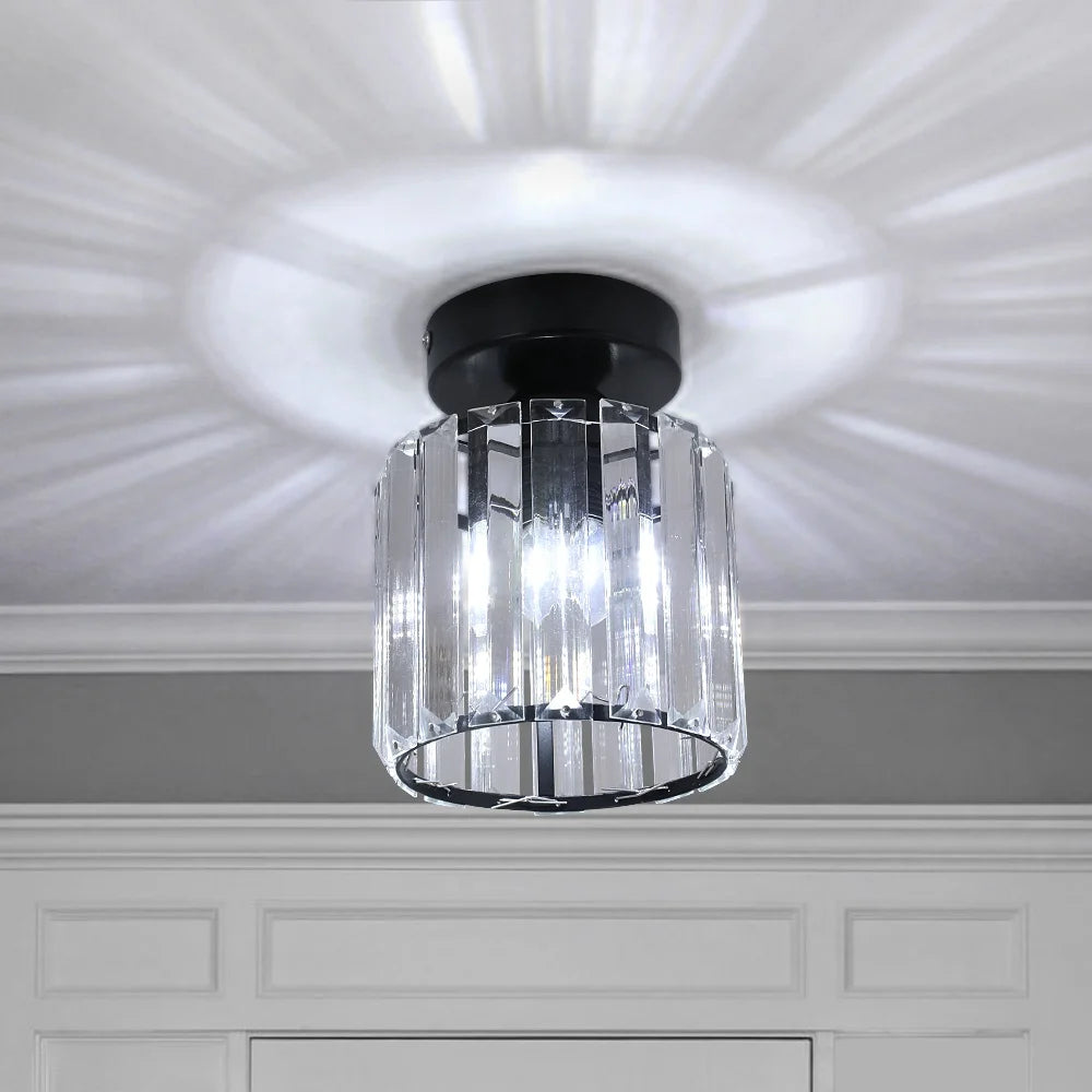 Passageway E27 E26 Socket Low Ceiling Stair Crystal Chandelier Ceiling Light Lounge Entryway Small 13cm Lustr Indoor IP20