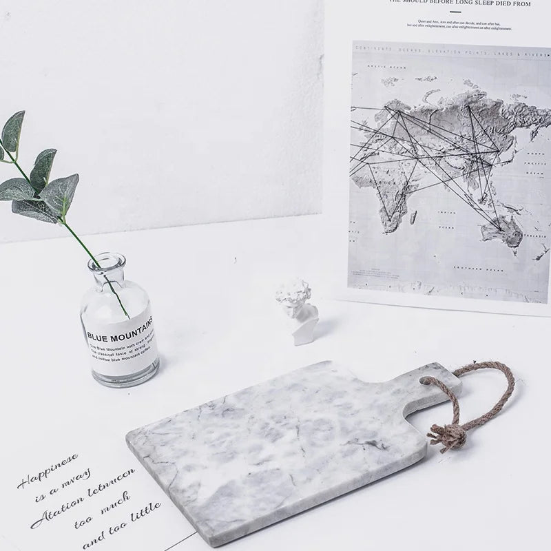 Hot Sell Rectangle Black Marble Cheese Cutting Chopping Board Nordic Marble Tray Luxury Eco-friendly Natural Marble Pastry Board