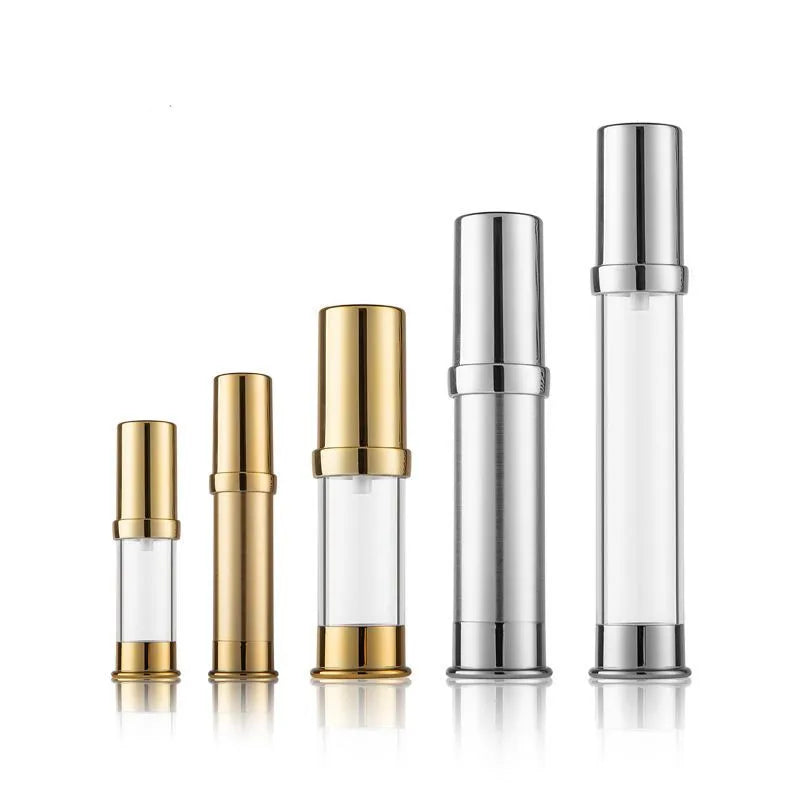 Mini Aluminum Gold Silver Airless 5ml to 30ml Capacity Perfume Spray Bottle with Pump for Face Cream and Lotion
