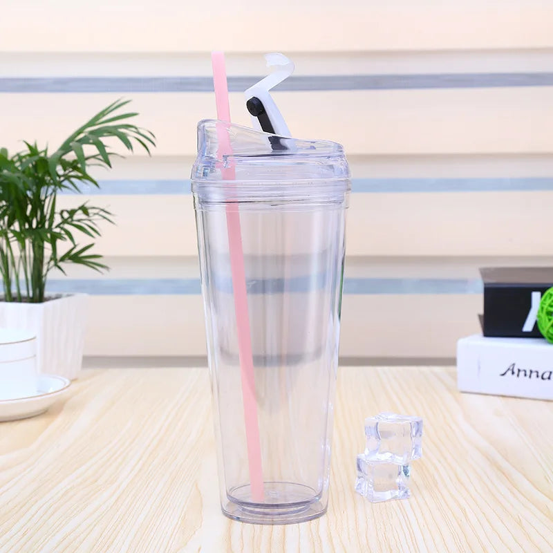 Wholesale 16OZ Transparent Plastic Acrylic Tumbler clear Acrylic Tumbler Cup with Flip Lid