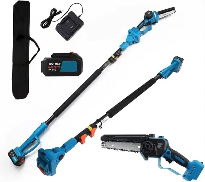 Pole Saw for Tree Trimming15-Foot Reach Pole Tree Trimmer 6 Inch Electric Pole Chainsaw for Trees With Pole