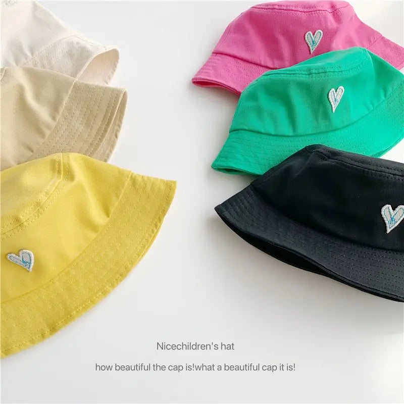 Custom Kids Summer Bucket Hat 3D Embroidered Cotton Fabric Sun Cap with Logo for Casual Outdoor Travel Children's Bucket Hat