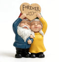 Gnome Couple Forever Heart Garden Statue Resin Gnome Figurine for Outdoor Decor