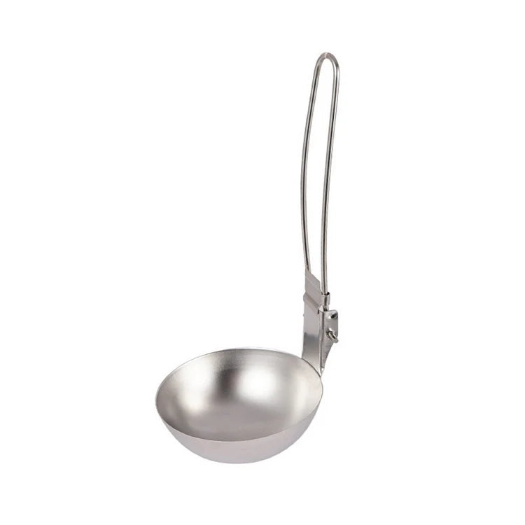Camping Folding Spoon Outdoor Picnic Stainless Steel Dinnerware Foldable Handle Soup Spoon