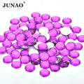 JUNAO 4mm 12mm Neon Round Crystals Wholesale Price Resin Sliver Base Rhinestones Flatback Gemstones for Handbags