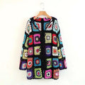 Custom OEM & ODM Crocheted Women Sweater Winter Hollow Out Hand Crocheted Knitwear Crocheting Cardigan Sweater Women