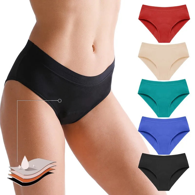 Factory Supply Bamboo Women Menstrual Period Panties Absorbent 4 Layer Leak Proof Panties Culotte Menstruelle Underwear