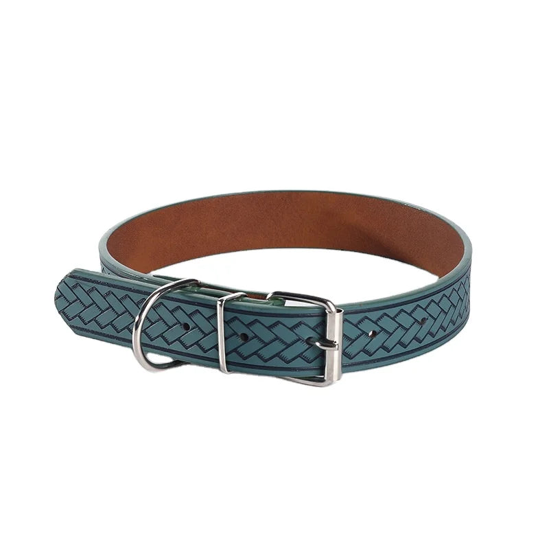 Small Pet Cat Dog Collars and Leashes Solid Pattern PU Leather Printed Design