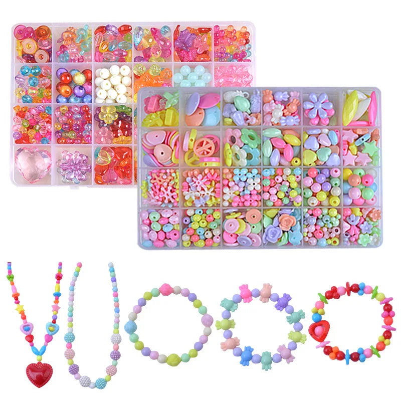 24 Grid DIY Handmade Beads Toys for Children With Accessory Set Girl Weaving Bracelet Jewelry Making Toys Creative Children Gift
