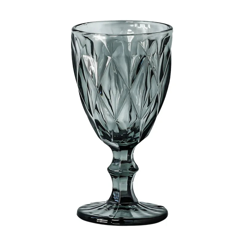 Vintage Colored Crystal Diamond-shaped Stem Glass Set for Wedding Party