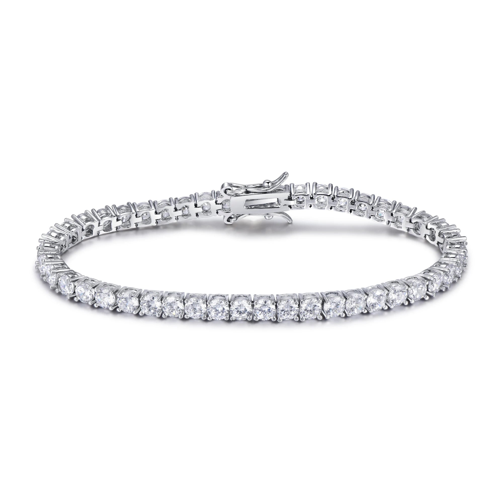 Tennis Chain Baguette Hip Hop Necklace Silver Plated Fashion Jewelry Brass Hand Bracelet Hiphop Sterling Silver Charm Bracelets