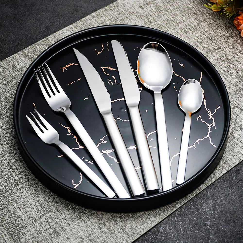 Wholesale High Quality Silverware Stainless Steel Polished Restaurant Flatware Knife Spoon and Fork Cutlery Set