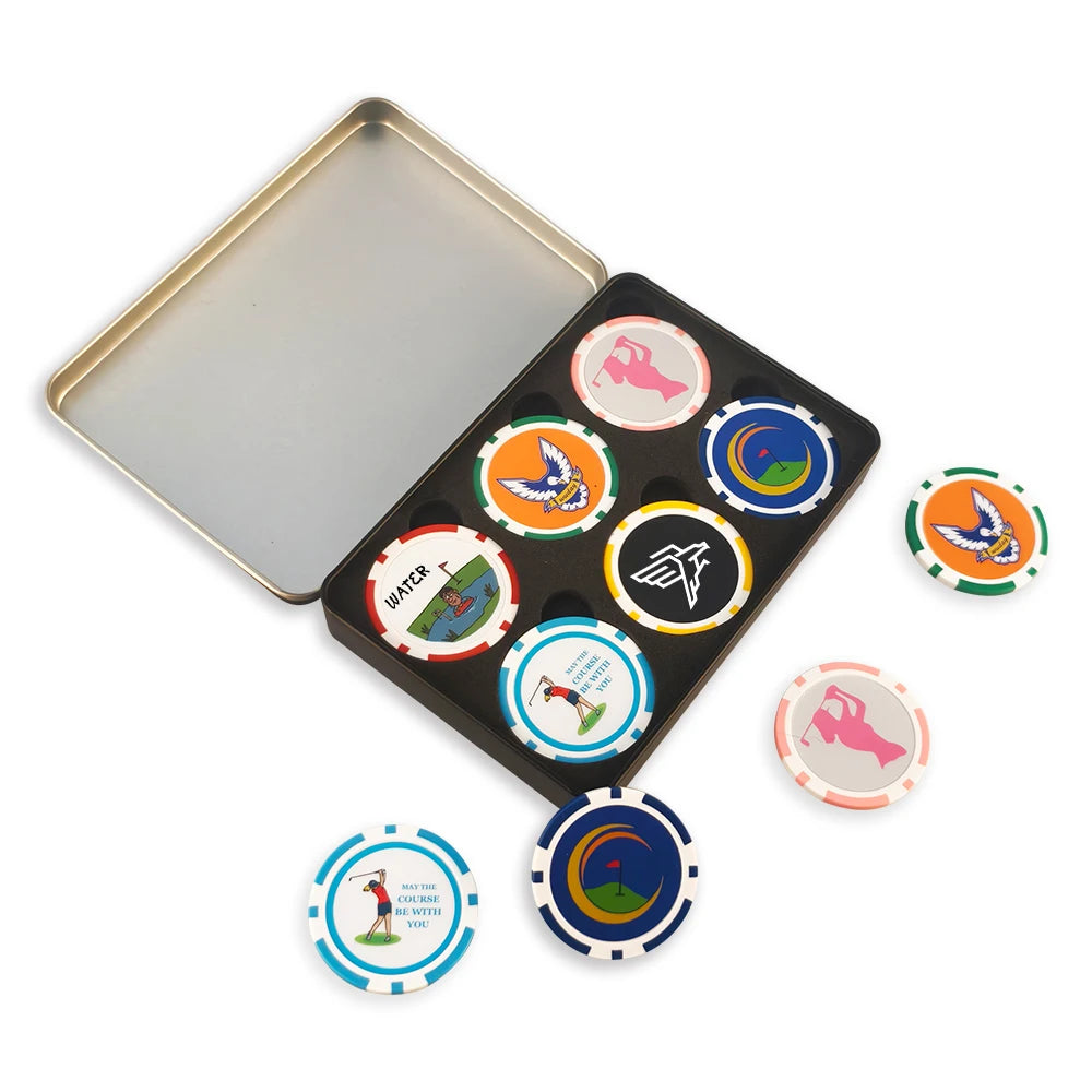 Custom Logo ABS Golf Ball Marker Gift Set High Quality Poker Chip Ball Marker