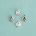 Tiny 925 Sterling Silver Love Heart Round Charms Pendant for Necklace Jewelry Making