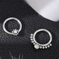 POENNIS Bulk Zircon Clicker Nose Ring with Welded Bead Body Piercing Jewelry for Women-Wedding Gift