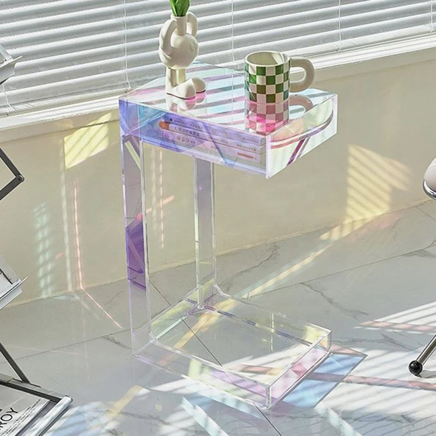 Iridescent Acrylic End Table Acrylic Living Room European Modern Home Minimalist Coffee Table Corner Coffee Table